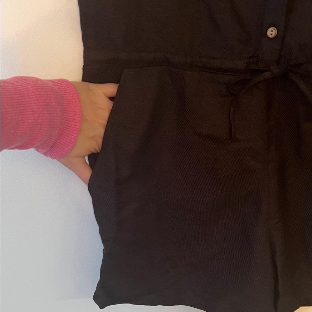 Chaser Black Buttoned Ruffle Romper - Picture 4 of 7